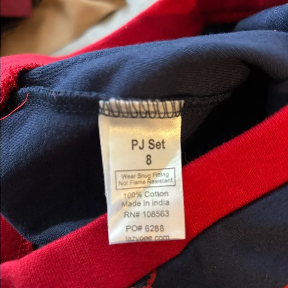 Lazy One Red and Navy Pajama Set